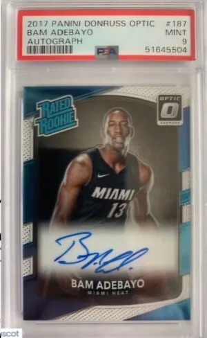 2017 Panini Donruss Optic Bam Adebayo Autograph back