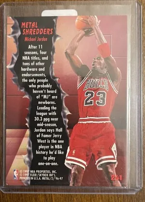 1996-97 Fleer Metal - Metal Shredders Michael Jordan #241 back