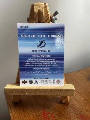 2015-16 SP Authentic Nikita Kucherov Sign Of The Times #SOTT-NK back
