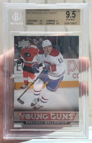 2013-14 Upper Deck Series Two YG #477 Brendan Gallagher BGS 9.5 front