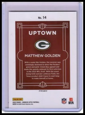 2025 Optic Uptown Matthew Golden back