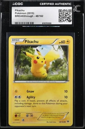 Pikacu 2015 BREAKthrough #48/162 CGC Certified Authentic front