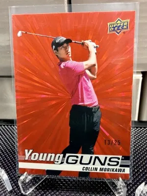 2026 Upper Deck Golf Collin Morikawa Young Guns Red Outburst 13/25 front