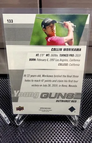 2026 Upper Deck Golf Collin Morikawa Young Guns Red Outburst 13/25 back