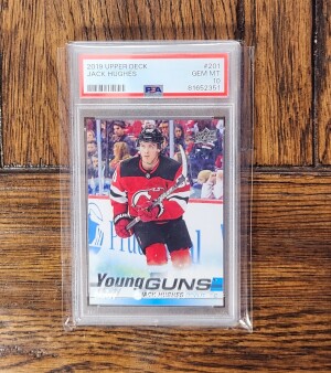 Jack Hughes Young Guns PSA 10 front