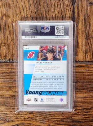 Jack Hughes Young Guns PSA 10 back