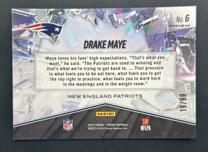 Drake Maye Prizm Break #19/99 back