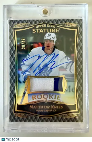 2023 Upper Deck Stature Matthew Knies Rookie Patch Auto 20/49 front