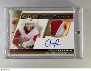 2021-22 Upper Deck SP Authentic Future Watch Auto Patch Chase Pearson /100 front