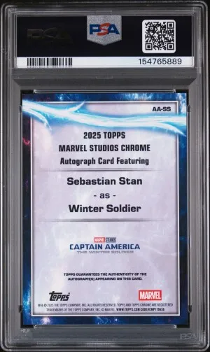 2025 Topps Marvel Studios Chrome Sapphire Edition Single Autographs Sebastian Stan Single Autograph-Black back