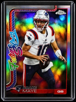 X2 Cards - 2025 Topps Chrome Future Stars RC Lot Drake Maye Jayden Daniels Rookie QBs front