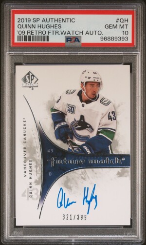 2019 Sp Authentic 2009-10 Retro Future Watch Autographs Quinn Hughes '09 Retro Future Watch Au. front