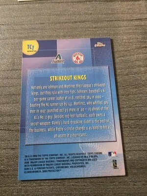 2000 Topps Chrome Martinez/Johnson Strikeout Kings Refractor back