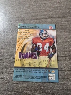 1997 Finest Embossed Refractor Shannon Sharp back