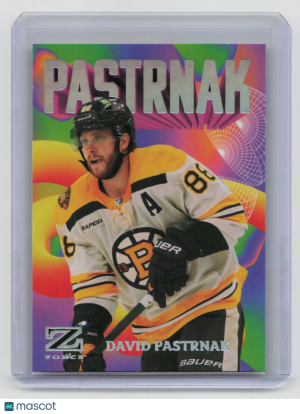 2023-24 SkyBox Metal Universe Hockey Z-Force David Pastrnak #4of50 Rave 363/399 front