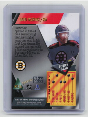 2023-24 SkyBox Metal Universe Retro David Pastrnak #RT-14 back