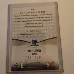 2006 Upperdeck Trilogy Kyle Lowry Future Signatures back