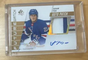 2019-20 Sp Authentic Adam Fox Future Watch Auto Patch /100 front