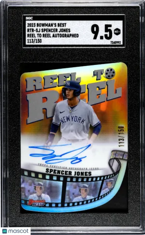 2023 Bowman's Best Spencer Jones #RTR-SJ Reel To Reel Autograph SGC 9.5 front