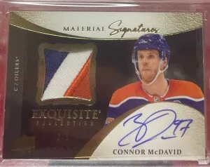 Connor McDavid Exquisite Patch Auto /5 (Oil Drop) front