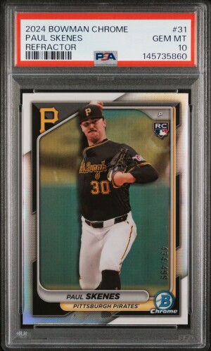 2024 Bowman Chrome Paul Skenes Refractor #/499 PSA 10 front