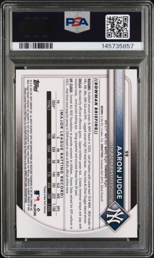 2025 Bowman Mega Box Chrome Aaron Judge PSA 9 back