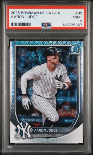 2025 Bowman Mega Box Chrome Aaron Judge PSA 9 front