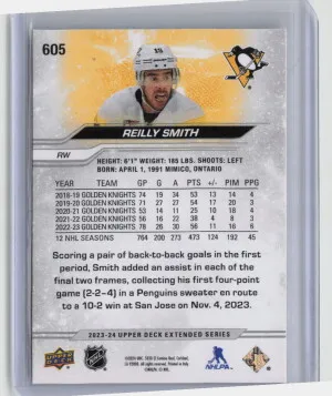 2023-24 Upper Deck Extended Series Reilly Smith #605 Outburst back