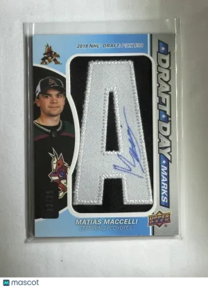 2023-24 Upper Deck SP Game Used Draft Day Marks Matias Maccelli #DDM-MM "A" /35 front