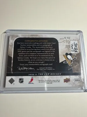 2010-11 The Cup Scripted Sticks Crosby /35 back