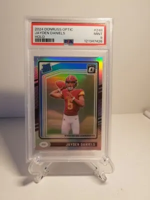2024 Optic Jayden Daniels Holo Rated Rookie PSA 9 front