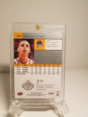 2009 Upper Deck Stephen Curry 1st Edition Rookie back