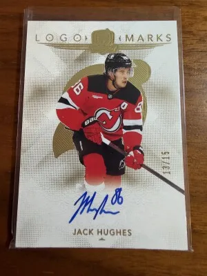 JACK HUGHES - 2024 The Cup Logo Marks Auto #LM-JH, /15 front