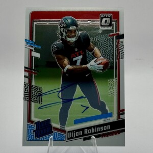 Bijan Robinson Rate Rookie Auto Prizm /99 #206 - 2023 Donruss Optic front