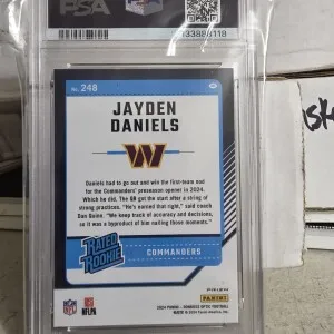 2024 Optic Jayden Daniel's Purple Shock #248 PSA 10 back