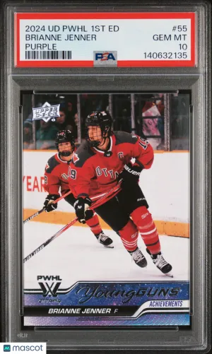 2024 Upper Deck Pwhl 1st Ed. Brianne Jenner #55 Purple Young Guns PSA 10 POP 1!