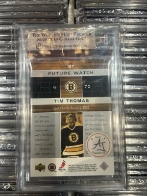 2002-03 SP Authentic - Future Watch Tim Thomas #137 /900 AUTO BAS Authenticated back