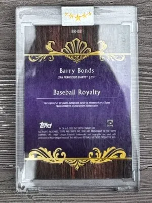 2025 Topps Five Star Barry Bonds Gold Ink Auto /25 Sealed back