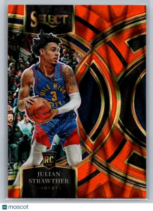 2023-24 Panini Select Julian Strawther #101 Orange Flash Prizm RC