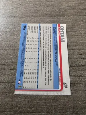 2019 Topps Shohei Ohtani Gold Cup back