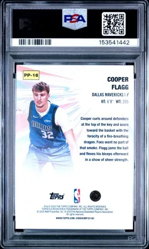 2025 Topps Power Players Cooper Flagg Psa 10 back