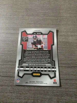 2023 Prizm Bijan Robinson Silver Refractor back