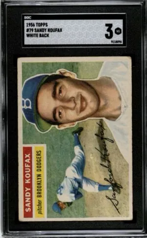 1956 Topps - Sandy Koufax #79 White Back SGC 3 - Nice Centering! front