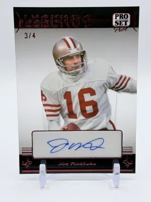 Joe Montana 3/4 Auto Legends Red Spectrum Shimless Holo 2024 Pro Set Pure 49ers front