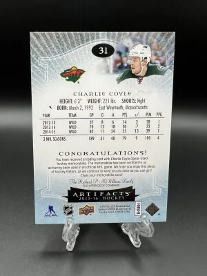 Charlie Coyle Emerald Jersey Patch /75 back