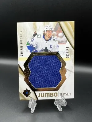 Quinn Hughes Jumbo Jersey /149 (Game Used) front