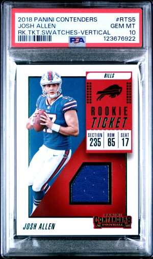 2018 Panini Contenders Rookie Ticket Swatches Josh Allen Rk.tkt.swatches-Vertical front