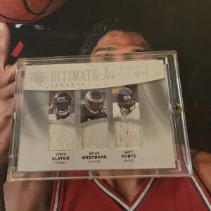2009 Ultimate Collection Adrian Peterson, Marshawn Lynch, Chris Johnson, Steve Slaton,Brian Westbrook, Matt Forte Ultimate Jerseys  /99 front