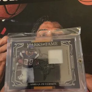 2007 Absolute Adrian Peterson Marks Of Fame Patch  /50 front