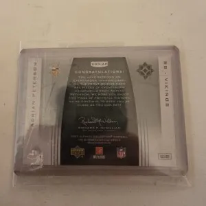 2007-08 Ultimate Collection Adrian Peterson Ultimate Rookie Materials back